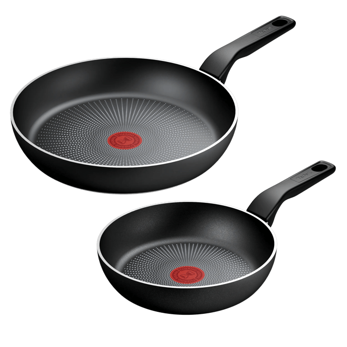 Set 2 Sartenes Tefal Dark Essential 24+28 cm — Antiadherente Negro para Todo Tipo de Cocina