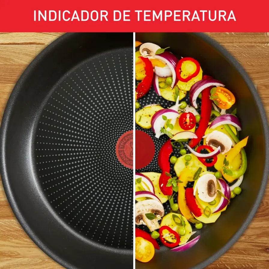 Set 2 Sartenes Tefal Dark Essential 24+28 cm — Antiadherente Negro para Todo Tipo de Cocina