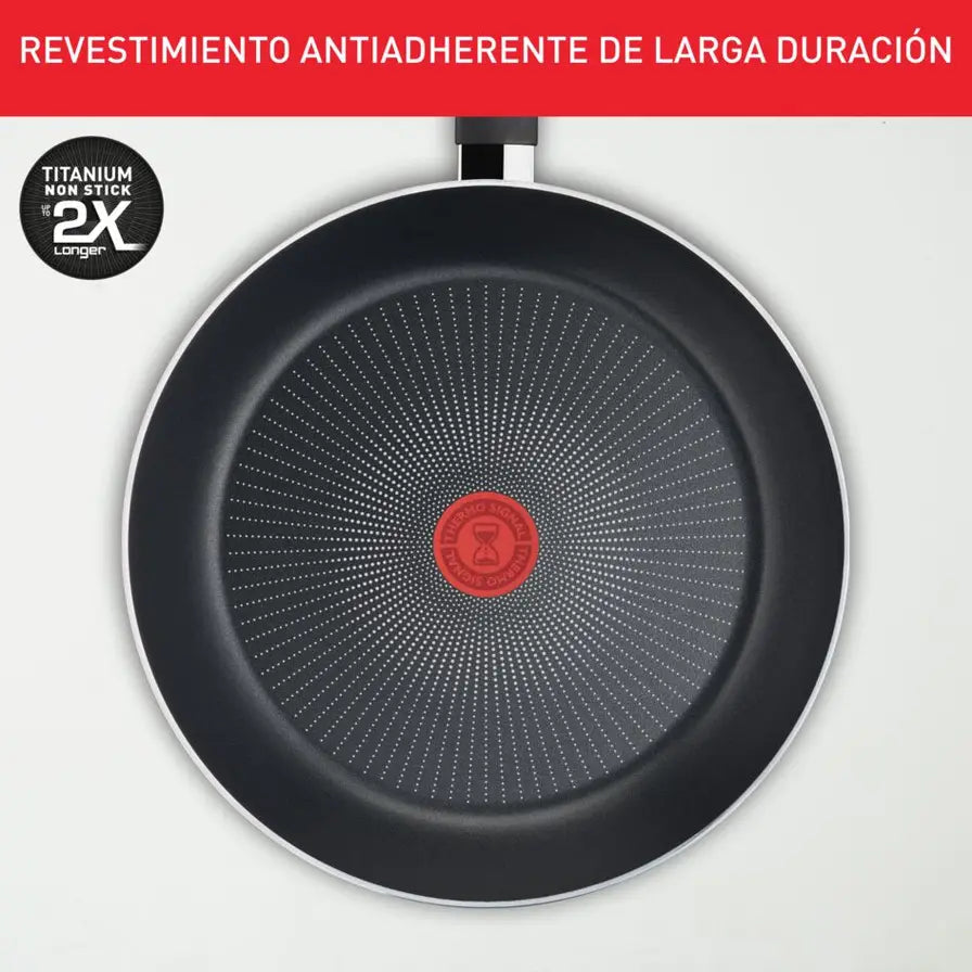 Set 2 Sartenes Tefal Dark Essential 24+28 cm — Antiadherente Negro para Todo Tipo de Cocina