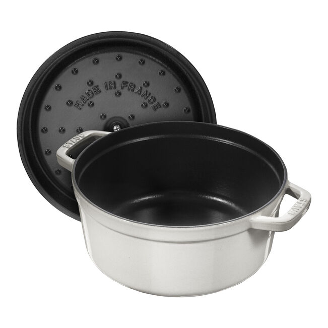Cocotte Redonda de Hierro Fundido - Blanco Trufa