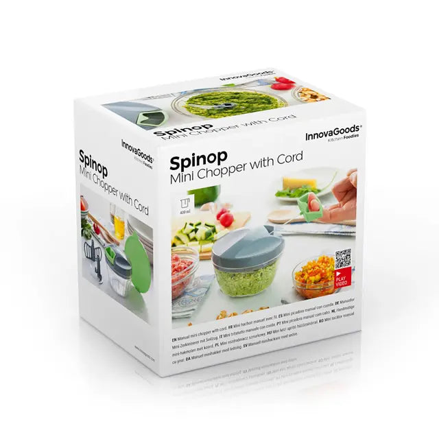 Picadora Manual con Cuerda Spinop InnovaGoods — Pica en Segundos sin Electricidad