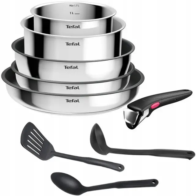 Batería Tefal 9 Piezas Aluminio — Set Completo Antiadherente