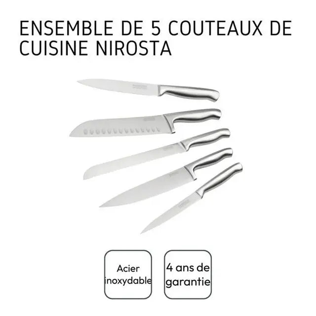 Set de Cuchillos Nirosta Acero Inoxidable — Corte Profesional en Casa
